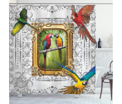 Exotic Colorful Birds Image Shower Curtain