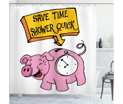 Save Time Shower Quick Piggy Shower Curtain