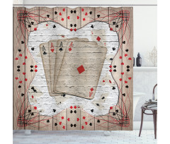 Lucky Gambling Cards Art Shower Curtain