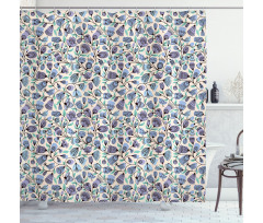 Birds Flourishing Flowers Shower Curtain