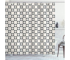 Retro Repeating Shapes Shower Curtain