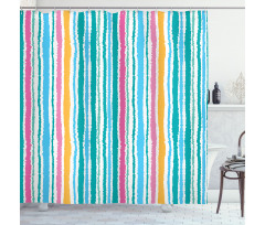 Stripes in Aquatic Colors Shower Curtain