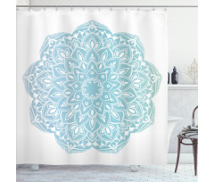 Oriental Round Motif Shower Curtain