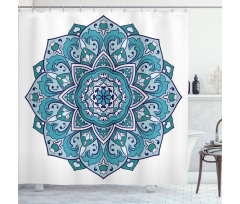 Curly Eastern Flower Shower Curtain