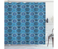 Vintage Blue Asian Shower Curtain