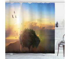 Romantic Fairy Sunset View Shower Curtain