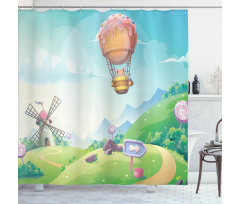 Candy Houses and Lollipop Shower Curtain