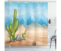 Lonely Cactus in the Desert Shower Curtain