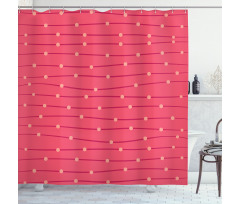 Parallel Pinkish Waves Shower Curtain
