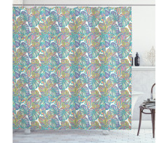 Exotic Monstera Leaf Pattern Shower Curtain