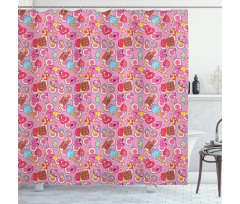 Cartoon Style Colorful Design Shower Curtain