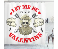 Beard Man Portrait Romantic Shower Curtain