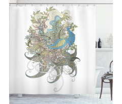 Aquatic Feathers Shower Curtain