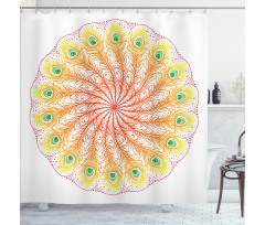 Blended Color Motif Shower Curtain