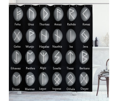 Shaded Effect Runic Alphabet Shower Curtain