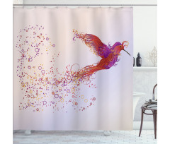 Abstract Hummingbird Shower Curtain