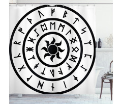 Sun and Nordic Runes Shower Curtain