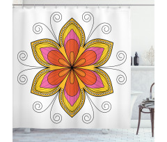 Flower Pattern Swirl Shower Curtain