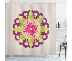 Triangles Half Circles Shower Curtain