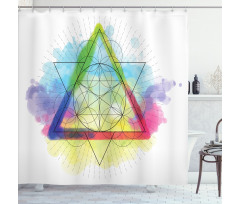 Rainbow Triangles Shower Curtain