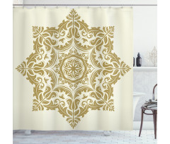 Classical Flower Motif Shower Curtain