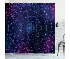 Outer Space Line Art Shower Curtain