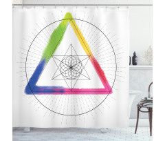 Rainbow Triangle Shower Curtain