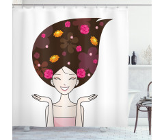 Anime Inspired Woman Shower Curtain