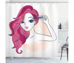 Application of Mascara Shower Curtain