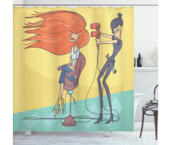 Day in Beauty Salon Shower Curtain