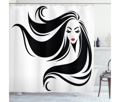 Stencil Art Woman Shower Curtain