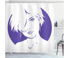 Monochrome Woman Shower Curtain