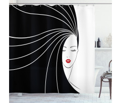 Extra Long Straight Hair Shower Curtain