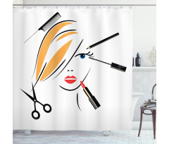 Beauty Salon Make-up Shower Curtain