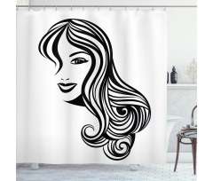 Women and Indulgent Hair Shower Curtain