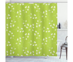 Blooming Flower Silhouettes Shower Curtain