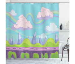 Abstract Fairy Tale Scene Shower Curtain