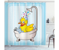 Cartoon Mascot in Bathtub Shower Curtain