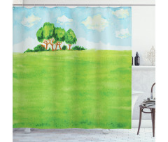 European Pastoral View Design Shower Curtain