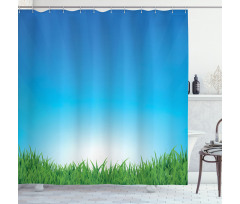 Sunburst Stripes with Grass Shower Curtain