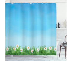 Blue Skies Blurred Background Shower Curtain