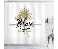 Tropical Enjoy Summer Text Shower Curtain