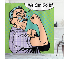We Can Do It Calligraphy Shower Curtain