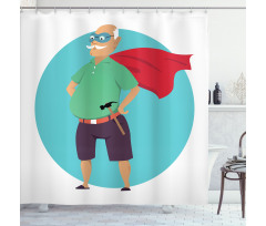 Super Grandpa with Hammer Shower Curtain