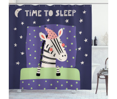 Sleeping Zebra in Nightcap Shower Curtain