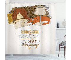 Books Give You Dreams Text Shower Curtain