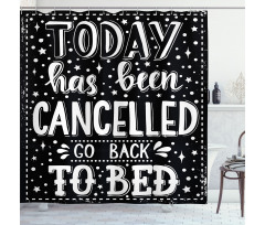 Go Back to Bed Funny Phrase Shower Curtain
