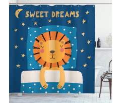 Sleeping Sketched Lion King Shower Curtain
