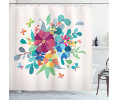 Bouquetnd Butterflies Shower Curtain