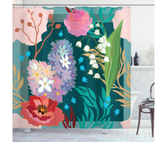 Hydrangea and Bell Flowers Shower Curtain